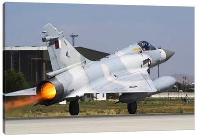 A Mirage 2000-5EdDA From The Qatar Emiri Air Force Taking Off Canvas Art Print