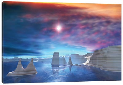 Colorful Sunset On The Waters Of This Canyon Landscape Canvas Art Print - Corey Ford