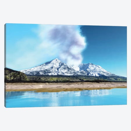 Mount Saint Helens Simmers After The Volcanic Eruption Canvas Print #TRK2311} by Corey Ford Canvas Art