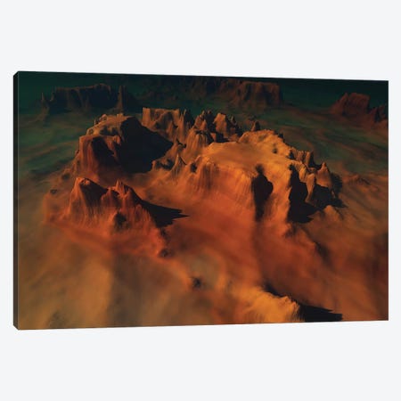 Overhead View Of A Desert Mountain Worn Down From Erosion Canvas Print #TRK2315} by Corey Ford Art Print