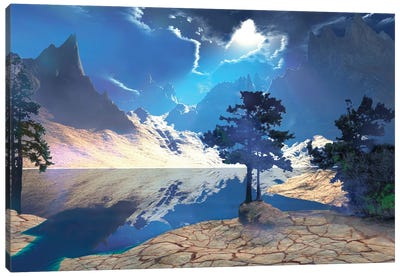 Sunrays Shine Down On This Beautiful Valley Canvas Art Print - Corey Ford