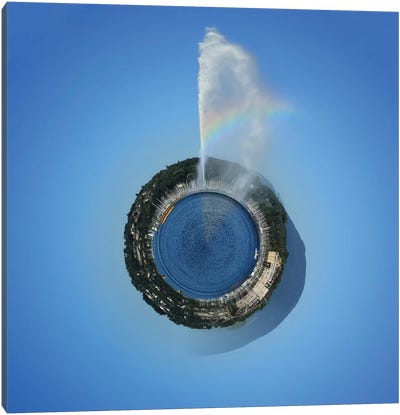 Planet With Water Fountain, Geneva, Switzerland Canvas Art Print - Stocktrek Images