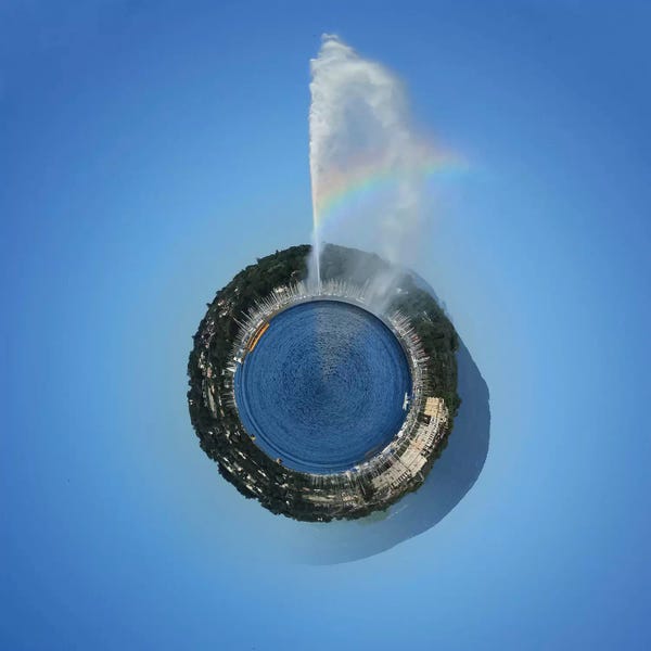 Geneva: Planet With Water Fountain, Geneva, Switzerland by Elena Duvernay