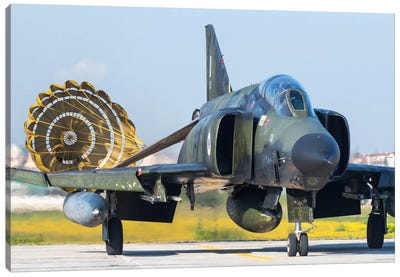 Hellenic Air Force RF-4E Phantom II Recovering Its Drag Chute At Larissa Air Base, Greece Canvas Art Print