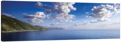 Aerial View Of Sea And Mountains, Manarola, Italy. Canvas Art Print - Evgeny Kuklev