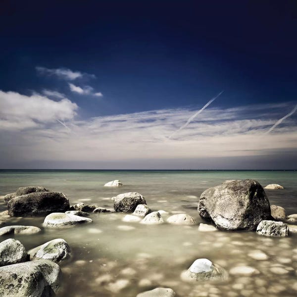 Evgeny Kuklev: Big Boulders In The Sea, Liselund Slotspark, Denmark. by Evgeny Kuklev