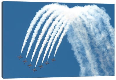Spanish Air Force C101 Of The Patrulla Aguila Performing At The Izmir Air Show Canvas Art Print