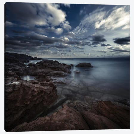 Huge Rocks On The Shore Of A Sea Against A Cloudy Sky, Sardinia, Italy. Canvas Print #TRK2443} by Evgeny Kuklev Canvas Art