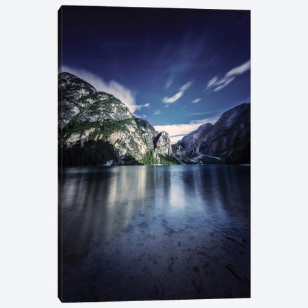 Lake Braies And Dolomite Alps, Northern Italy. Canvas Print #TRK2457} by Evgeny Kuklev Canvas Art