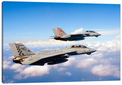F-14A Tomcats In Flight During A Training Mission Canvas Art Print