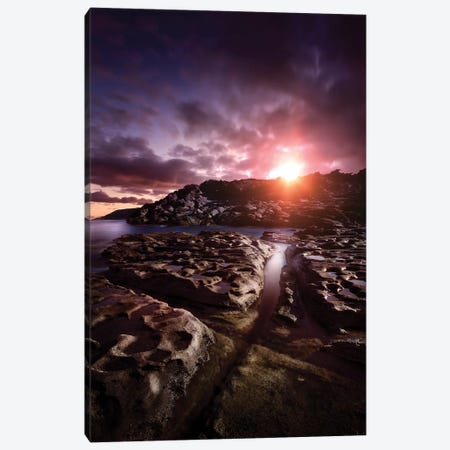 Rocky Shore And Tranquil Sea Against Cloudy Sky At Sunset, Sardinia, Italy I Canvas Print #TRK2521} by Evgeny Kuklev Canvas Print