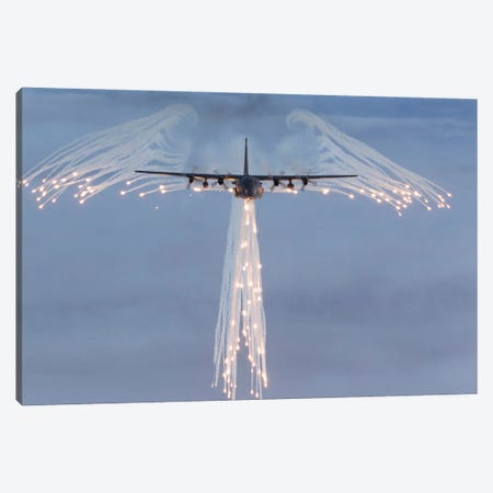 MC-130H Combat Talon Dropping Flares Canvas Print #TRK256} by Gert Kromhout Canvas Print
