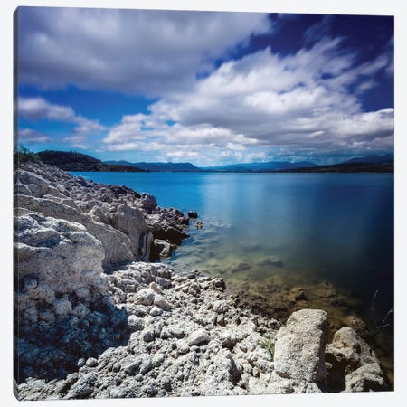 Tranquil Lake And Rocky Shore Against Cloudy Sky, Sardinia, Italy II Canvas Print #TRK2574} by Evgeny Kuklev Art Print