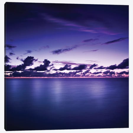 Tranquil Ocean At Night Against Moody Sky, Gagra, Abkhazia Canvas Print #TRK2578} by Evgeny Kuklev Canvas Art