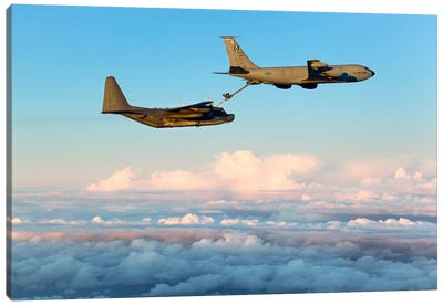 MC-130H Combat Talon II Being Refueled By A KC-135R Stratotanker Canvas Art Print