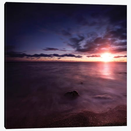 Tranquil Sea Against Moody Sky At Sunset, Gagra, Georgia I Canvas Print #TRK2582} by Evgeny Kuklev Canvas Art Print