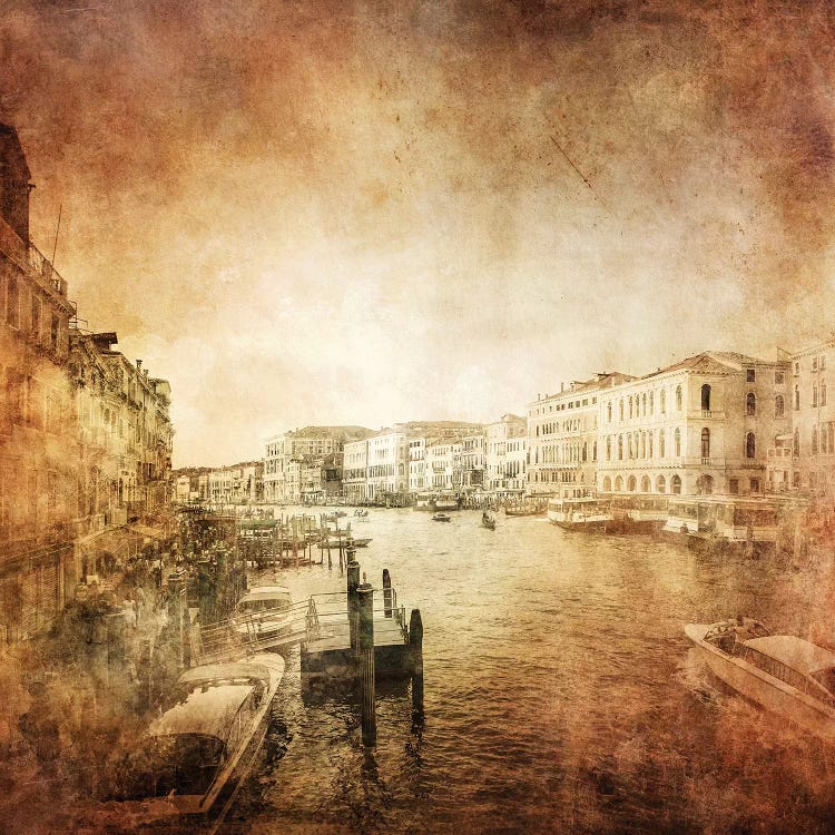 Vintage Photo Of Grand Canal, Venice, Italy