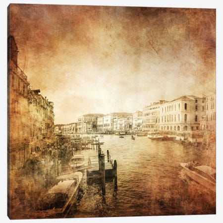 Vintage Photo Of Grand Canal, Venice, Italy Canvas Print #TRK2599} by Evgeny Kuklev Canvas Art