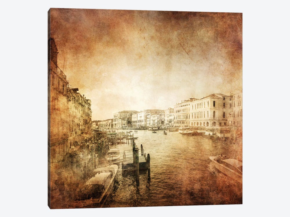 Vintage Photo Of Grand Canal, Venice, Italy by Evgeny Kuklev 1-piece Canvas Art Print