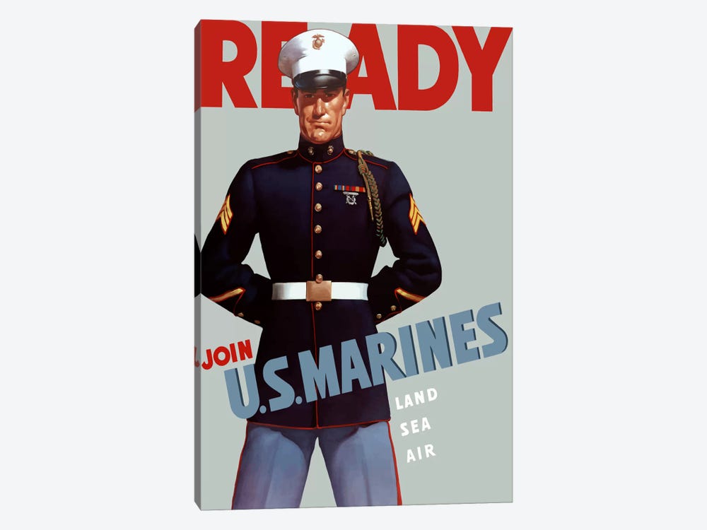 Marine Corps Recruiting Poster From WWII by Stocktrek Images 1-piece Canvas Wall Art