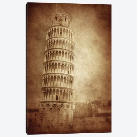 Vintage Photo Of The Leaning Tower Of Pisa, Italy Canvas Print #TRK2600} by Evgeny Kuklev Canvas Art