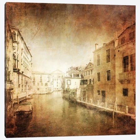 Vintage Photo Of Venetian Canal, Venice, Italy II Canvas Print #TRK2602} by Evgeny Kuklev Canvas Artwork