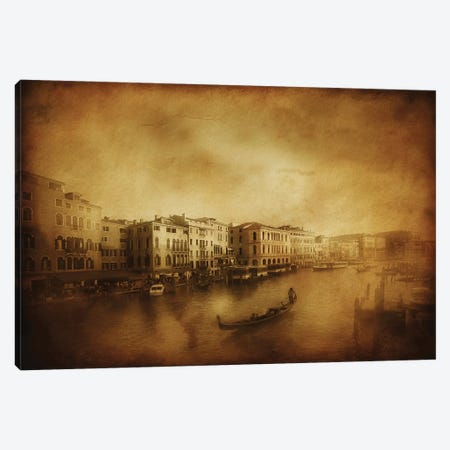 Vintage Shot Of Grand Canal, Venice, Italy Canvas Print #TRK2603} by Evgeny Kuklev Canvas Art