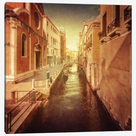 Vintage Shot Of Venetian Canal, Venice, Italy I Canvas Print #TRK2604} by Evgeny Kuklev Canvas Print