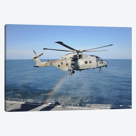 An Italian Navy EH-101ASH Helicopter Canvas Print #TRK260} by Giorgio Ciarini Canvas Print