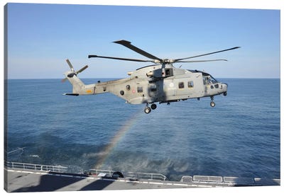An Italian Navy EH-101ASH Helicopter Canvas Art Print
