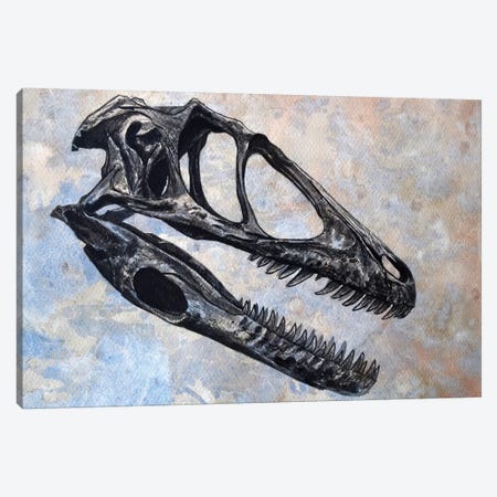 Deinonychus Dinosaur Skull Canvas Print #TRK2616} by Harm Plat Canvas Artwork
