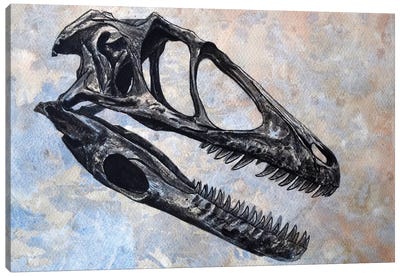 Deinonychus Dinosaur Skull Canvas Art Print
