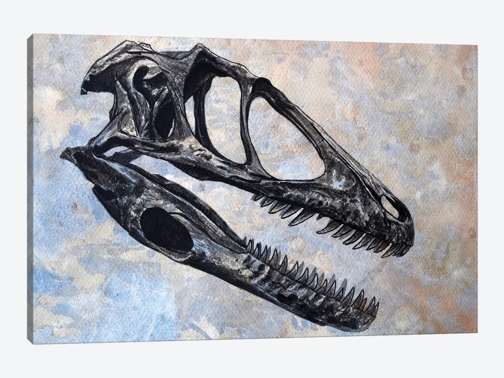 Deinonychus Dinosaur Skull by Harm Plat 1-piece Canvas Art