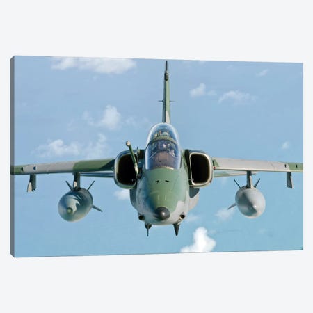 A Brazilian Air Force Embraer A-1B Soars Through The Sky Over Brazil I Canvas Print #TRK262} by Giovanni Colla Canvas Art Print