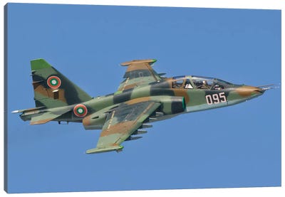 A Bulgarian Air Force Su-25 In Flight Over Bulgaria Canvas Art Print
