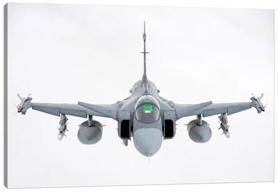 A Hungarian Air Force JAS-39 Gripen Over Lithuania Canvas Art Print