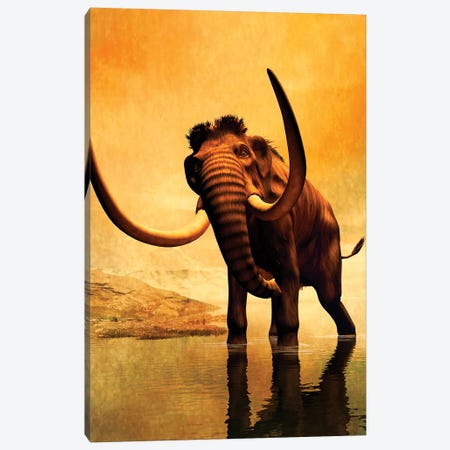 A Woolly Mammoth In A Dramatic Frozen Sunset Canvas Print #TRK2719} by Philip Brownlow Canvas Art