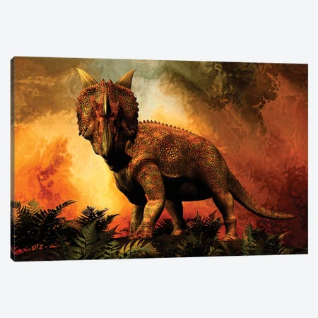 Einiosaurus Was A Ceratopsian Dinosaur From The Upper Cretaceous Period Canvas Print #TRK2726} by Philip Brownlow Canvas Wall Art