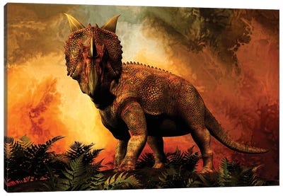 Einiosaurus Was A Ceratopsian Dinosaur From The Upper Cretaceous Period Canvas Art Print