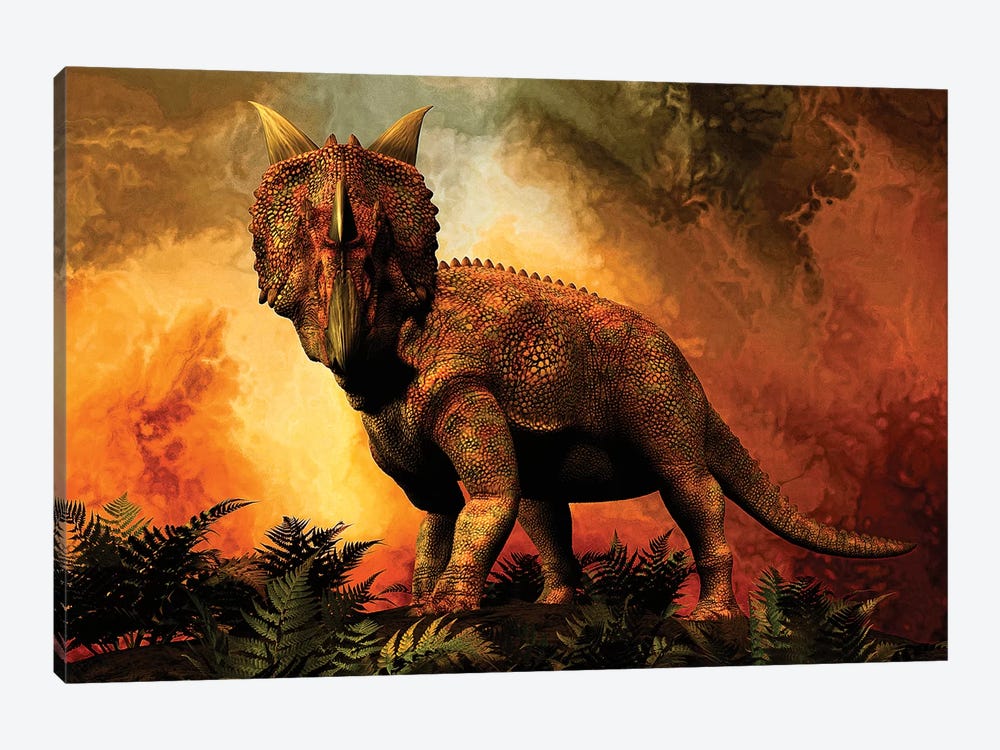 Einiosaurus Was A Ceratopsian Dinosaur From The Upper Cretaceous Period by Philip Brownlow 1-piece Canvas Wall Art