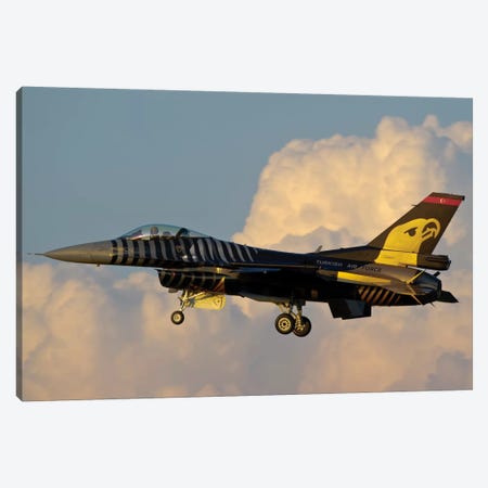 A Solo Turk F-16 Of The Turkish Air Force With A Custom Paint Scheme Canvas Print #TRK272} by Giovanni Colla Canvas Art