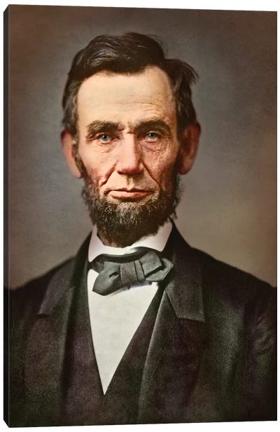 Vintage Portrait Of President Abraham Lincoln Canvas Art Print - Political & Historical Figure Art