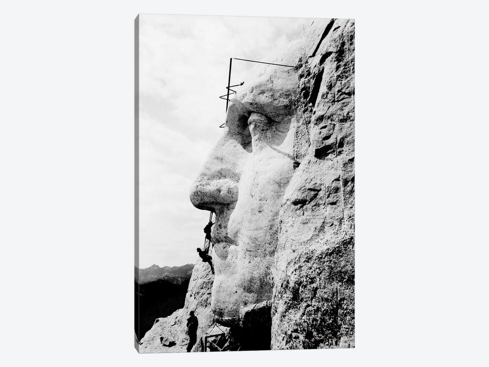 Construction Of George Washington's Face On Mount Rushmore, 1932 by Stocktrek Images 1-piece Canvas Art Print