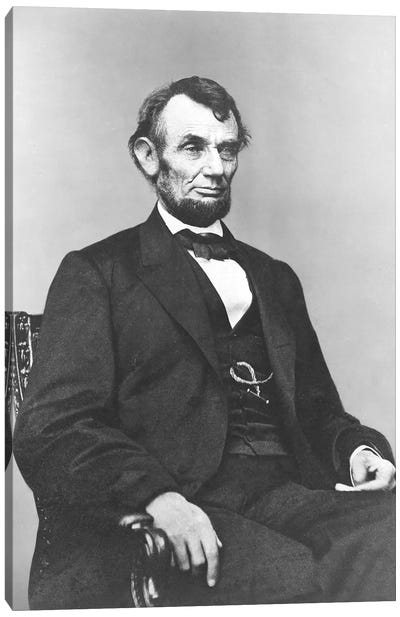 Restored Civil War Era Painting Of President Abraham Lincoln Canvas Art Print - Abraham Lincoln