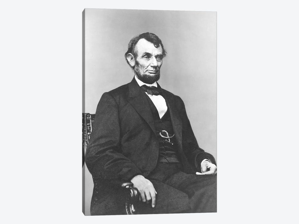 Restored Civil War Era Painting Of President Abraham Lincoln by Stocktrek Images 1-piece Canvas Art