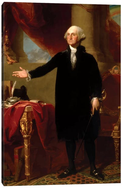 Restored Lansdowne Portrait Of President George Washington Canvas Art Print - Political & Historical Figure Art