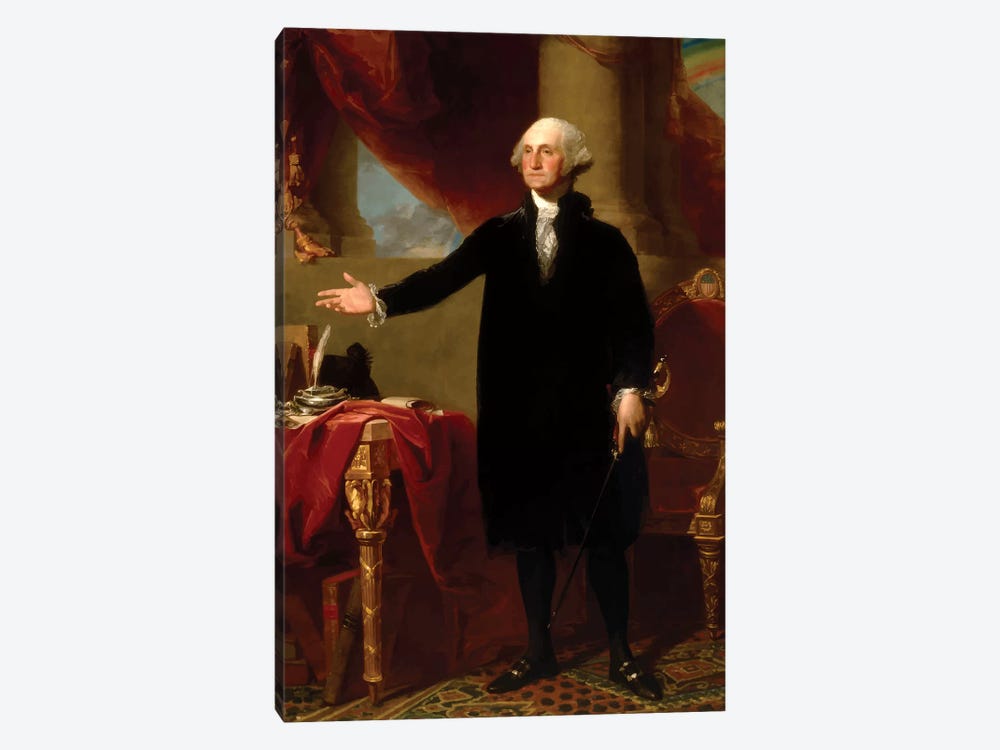 Restored Lansdowne Portrait Of President George Washington by Stocktrek Images 1-piece Canvas Wall Art