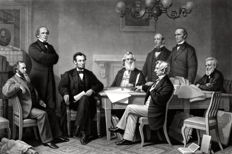 Restored Picture Of President Lincoln Reading The Emancipation Proclamation To His Cabinet