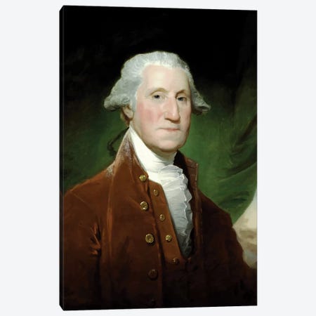 Restored Vector Painting Of George Washington Canvas Print #TRK2796} by Stocktrek Images Art Print