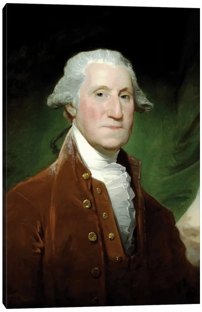 Restored Vector Painting Of George Washington Canvas Art Print - George Washington